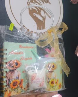 Pack tazón , agenda, lápiz , llavero