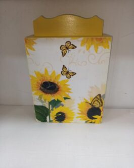 Porta llaves con tapa amarillo con girasoles