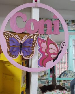 Letrero con nombres-frases- 30cms diámetro mdf