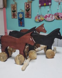 Caballo-perros madera