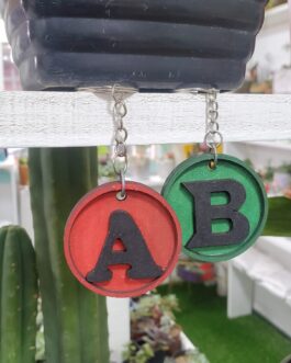 Llavero redondo iniciales ambos lados