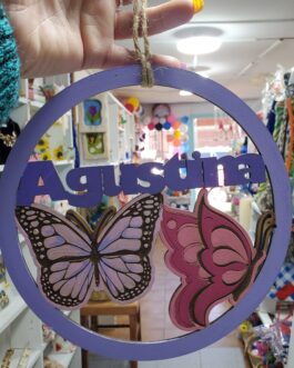 Letrero con nombres 20cms diámetro mdf