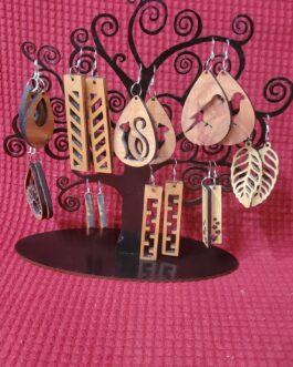 Aros de madera gancho de plata 925