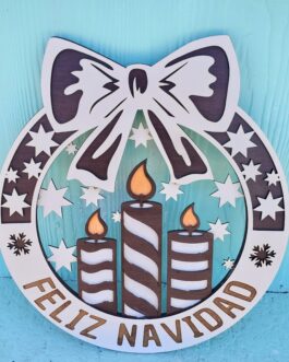 Corona feliz navidad mdf grande