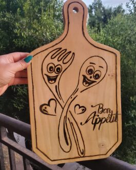 Tabla picar pirograbada