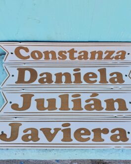 Letrero nombre cinta