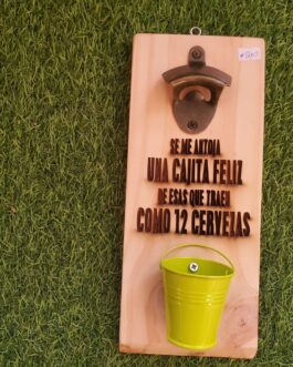 Destapador cerveza pared con balde