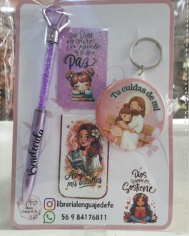 Set de lápiz, separadores imantados y llavero
